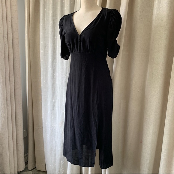 ABERCROMBIE & FITCH BLACK MIDI CLASSIC DRESS NWT M - Picture 3 of 12